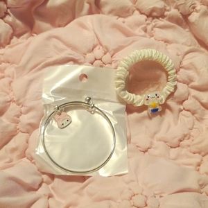 Sanrio My Melody bracelet and Cinamaroll hair tie